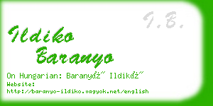 ildiko baranyo business card